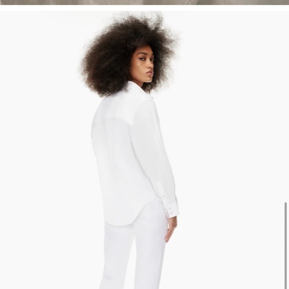Aritzia denim forum button down shirt oversized medium white - Picture 1 of 4